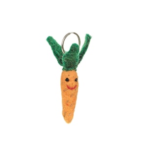 Mr. Carrot Keyring - Handmade - Needle Felt - Vegetarian - Vegan - Easter - Springtime - Sustainable - Key ring - Key chain