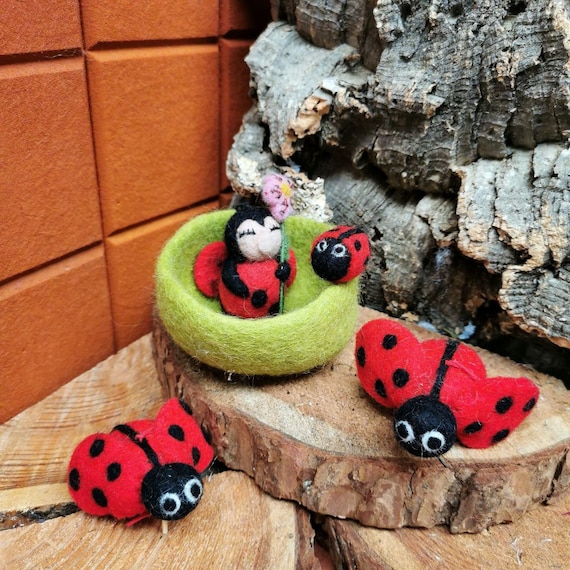Handmade Felt Lola Ladybird Hanging Decoration Handmade Felt Lola Ladybird Hanging Decoration