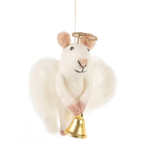 Angelica Mouse - Angel - Mouse - Needle Felted - Felt Mice - Felt - Sustainable - Christmas Decor - Felt So Good