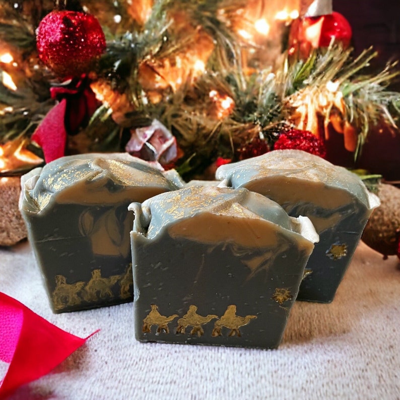 We Three Kings With Frankincense and Myrrh, Hand Stamped and Hand