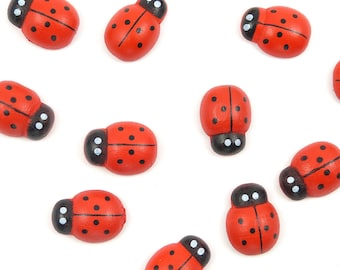 Set di 4 calamite da frigo a forma di coccinella con scatola regalo. Regalo per insegnanti, regalo di Natale, magneti al neodimio. Prodotto nel Regno Unito.