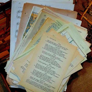 55pc Vintage and Antique Book Pages, Sheet Music, Maps. Ephemera Junk Journal kit. Collage Supplies Scrapbooking Mixed Media
