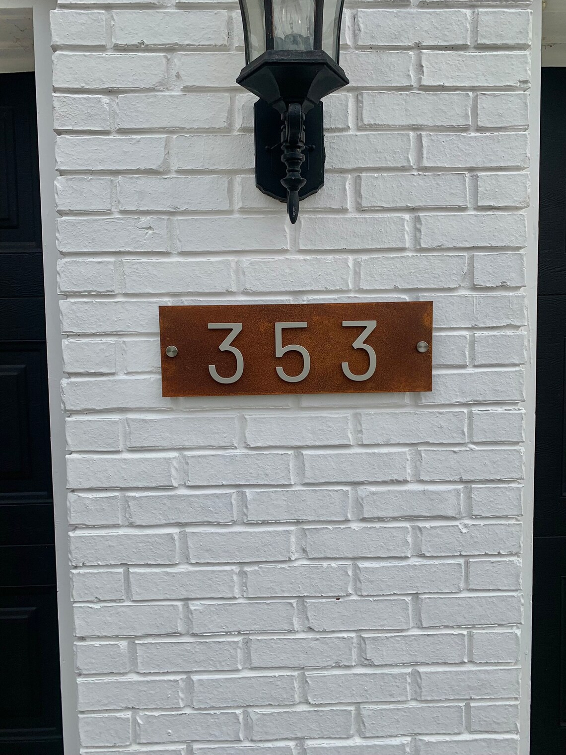 Lodo Rust House Numbers Modern House Numbers Sign Steel Etsy