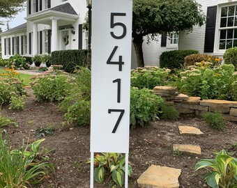 Humboldt Modern House Numbers, House Numbers Sign, Steel Address Plaque, Custom house Address, Housewarming Gift, Vertical Sign with Stakes