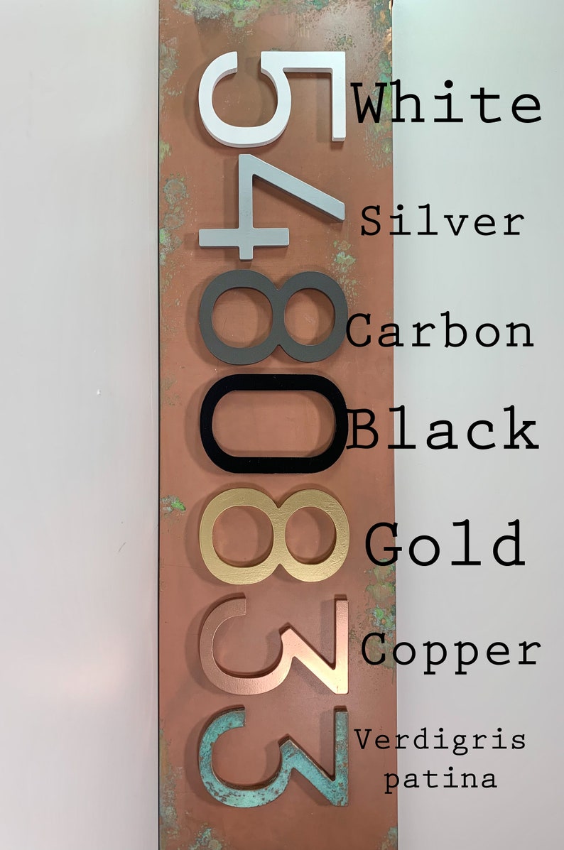 Crestmoor Copper House Numbers Modern House Numbers Sign Etsy
