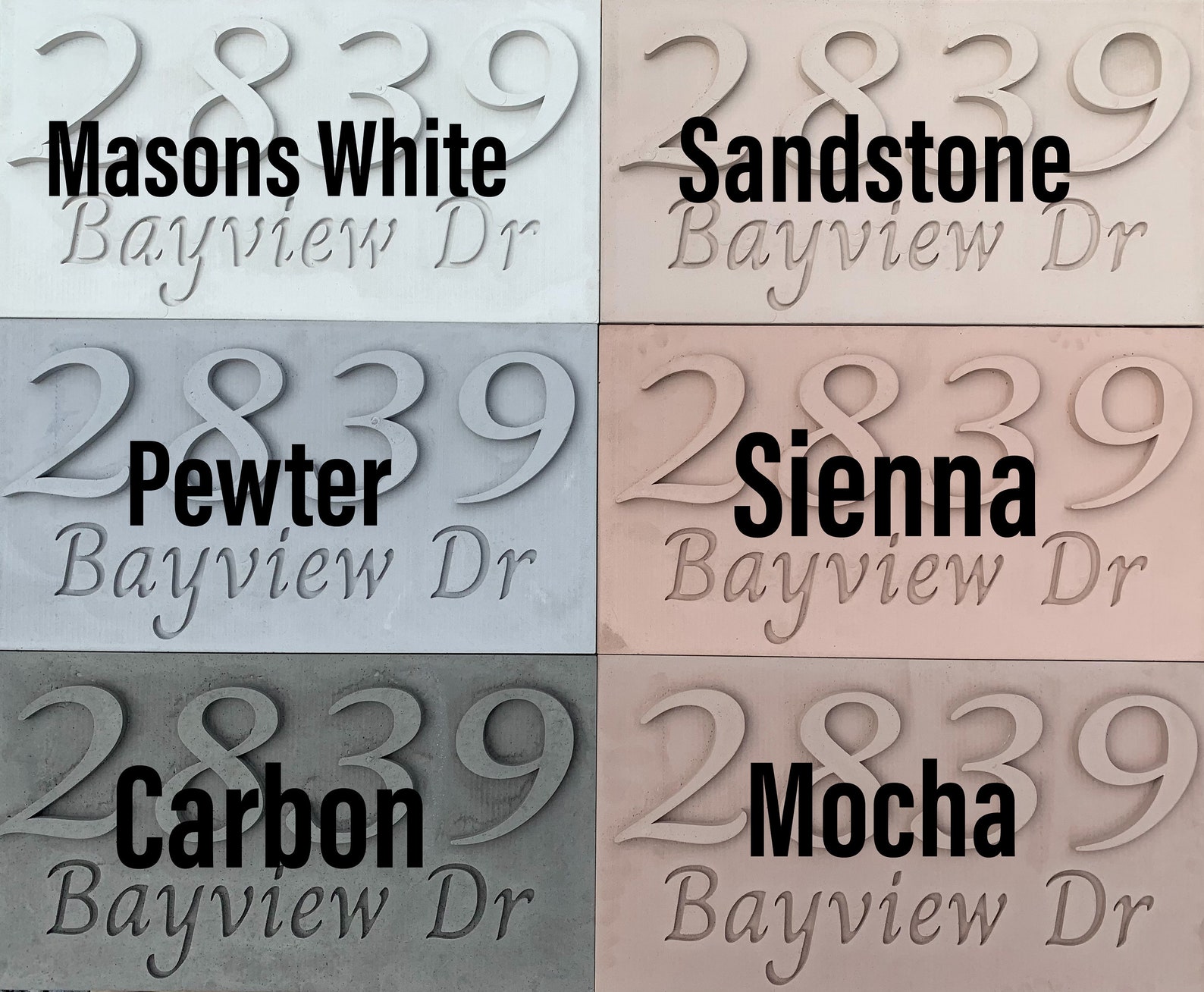 Modern Concrete House Numbers Street Name.address Etsy