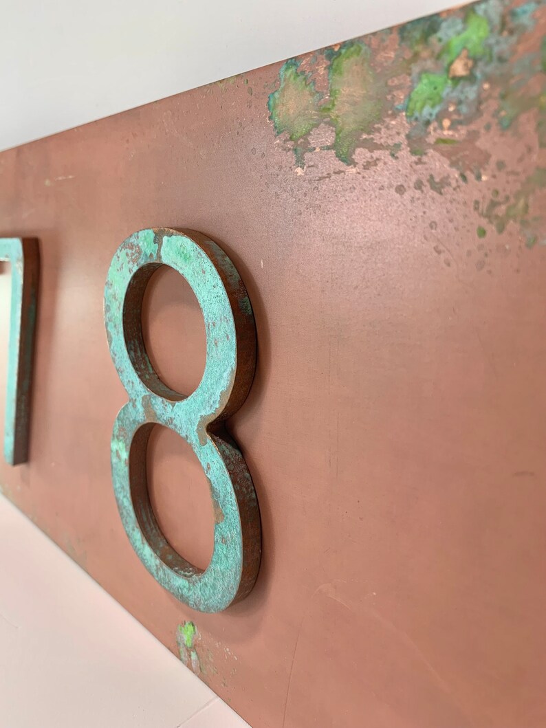Crestmoor Copper House Numbers Modern House Numbers Sign Etsy