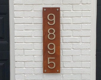 Highland Rust House Numbers, Modern House Numbers Sign, Steel Address Plaque, Custom house Address, Housewarming Gift, Rusted steel sign