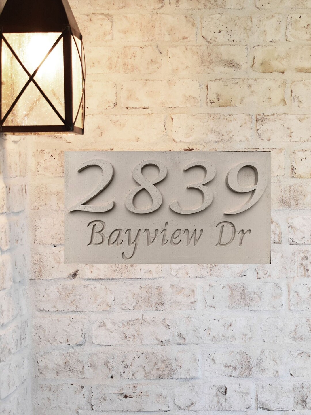 Modern Concrete House Numbers Street Name.address Plaque.address Sign