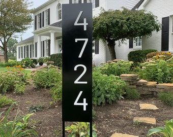 Humboldt Modern House Numbers, House Numbers Sign, Steel Address Plaque, Custom house Address, Housewarming Gift, Vertical Sign with Stakes