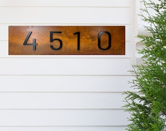 Coronado Rust House Numbers, Modern House Numbers Sign, Steel Address Plaque, Custom house Address, Housewarming Gift, rusty sign. HZTL