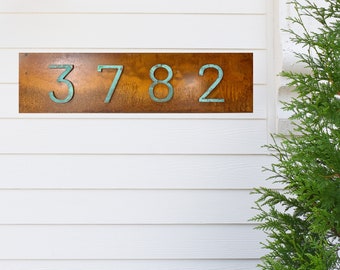 Coronado Rust House Numbers, Modern House Numbers Sign, Steel Address Plaque, Custom house Address, Housewarming Gift, rusty sign. HZTL