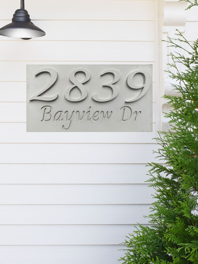Modern Concrete House Numbers Street Name.address Etsy