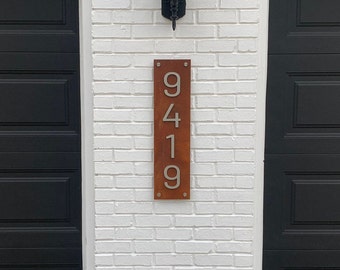 Highland Rust House Numbers, Modern House Numbers Sign, Steel Address Plaque, Custom house Address, Housewarming Gift, Rusted steel sign