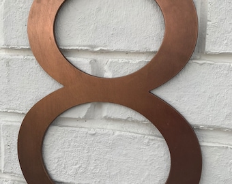 Copper House Numbers, Copper Plated Address Numbers, Address Sign, Apartment Numbers, House Address Numbers. Free Shipping!