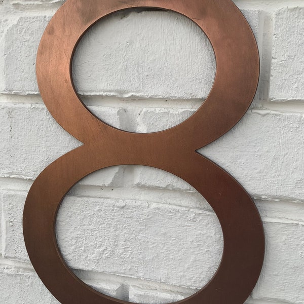 Copper House Numbers, Copper Plated Address Numbers, Address Sign, Apartment Numbers, House Address Numbers. Free Shipping!