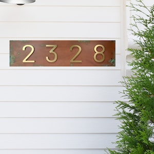 Crestmoor Copper House Numbers, Modern House Numbers Sign, Steel Address Plaque, Custom house Address, Housewarming Gift, Copper sign. HZTL
