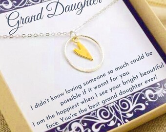 Gift for Granddaughter, Granddaughter gift, Granddaughter necklace, Granddaughter Gifts real silver, Granddaughter Birthday,Heart