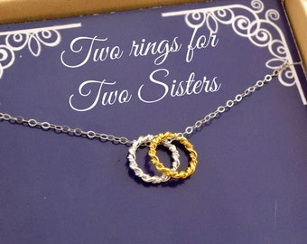 Christmas Gift for Sisters, Two sister necklaces, Sister quote jewelry, Sister Birthday Gift,Sister Jewellery, Sister Present, Long Distance