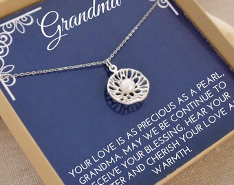 Christmas Necklace for Grandma, Grandmother of the bride Gift, Grandma Necklace Gifts For Grandma, Grandma Jewelry, Grandmother Necklace