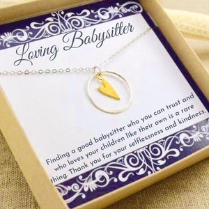 Christmas Gift for Babysitter, Baby Sitter Gift, Babysitter Necklace, Baby sitter Necklace, Babysitter Gift, Baby sitter Gifts, Heart