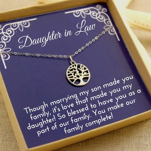 Daughter in Law wedding Gift, Daughter in law gift for wedding, Daughter in Law necklace, Daughter in law Birthday Gift, from Mother In Law