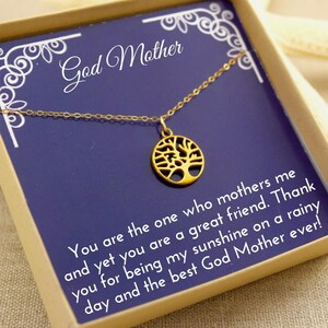 Godmother Christmas Gift, Godmother Gifts From Goddaughter, Godmother Gift, Godmother Jewelry, Godmother Necklace Gift, God Mother, Tree