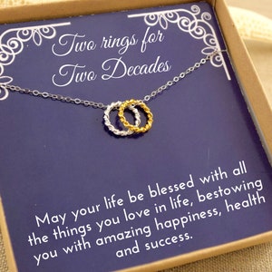 20th Birthday Gift Necklace, Gift for 20 year old girl, Birthday Gift for Friend, Gift for Sister, Gift for Daughter Niece Granddaughter,
