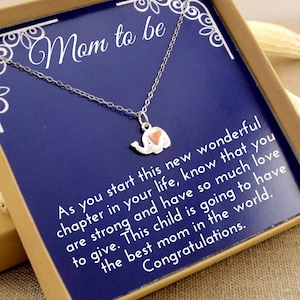 Expecting Mom Gift, Baby Shower Gift, Pregnancy Gift, New Mom Gift,Mom To Be Gift, Mom To Be, Mama To Be, Elephant Necklace Sterling Silver