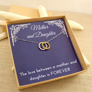 Mother Daughter Gift Necklace,Mother&#39;s Day Gift,Gifts for Mom,Mom Necklace,mother daughter necklace set, gift for mom,Double Circle Necklace