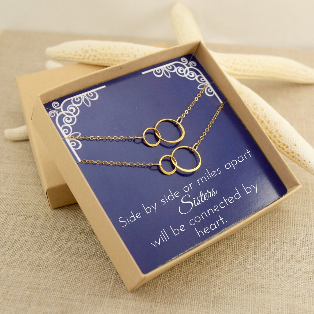 Sisters Necklace for 2 Sisters Wedding Gift Sisters Long Etsy