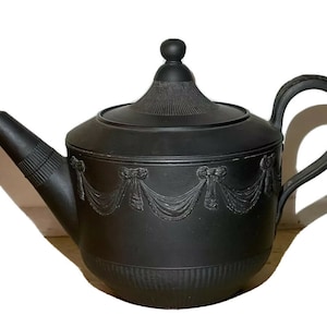 Unusual Early Antique Wedgwood Black Basalt Teapot