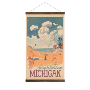 Frame Included! 36"x20", Spring in the Dunes, Michigan Travel Poster - Rip-proof material - FREE SHIPPING