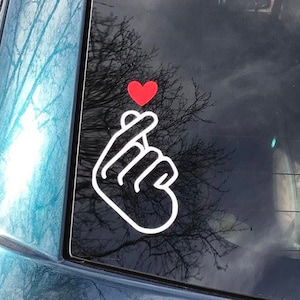 KPOP finger heart decal for car, laptop, phone, etc