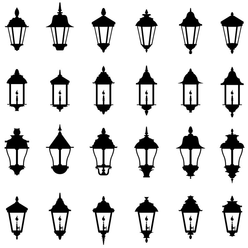 Vintage Victorian Steampunk Gas Street Lamps Vectors Image 0