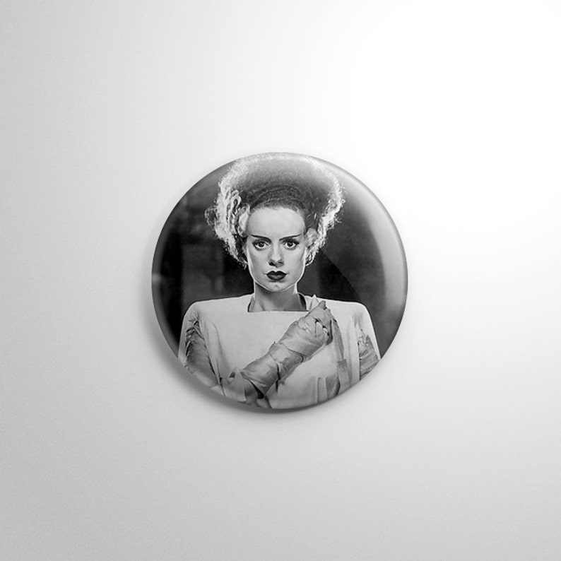 Bride Of Frankenstein Porn Movie - Monsters - Bride of Frankenstein (C) (B&W) Button / Keychain