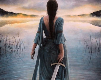 Lady of the Lake - Art Print - Fantasy Arthurian Legend Mythology Emotive Art by Brynn Elizabeth