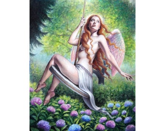 Eden - Art Print - Fantasy Angel Garden Faery Fairy art by Brynn Elizabeth