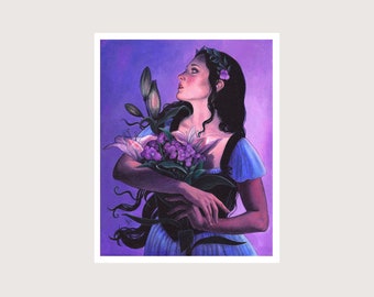 Nightbloom - Art Print - Fantasy Floral Dreamy Fairytale Surreal Art by Brynn Elizabeth