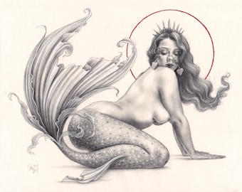 Valentine Mermaid - Art Print - Fantasy Mermaid Pinup Fine Art by Brynn Elizabeth