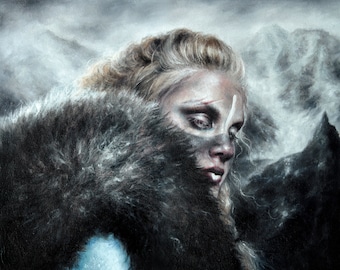Skadi Art Print: Norse Huntress Goddess Fantasy Mythology by Brynn Elizabeth