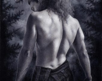 Cernunnos Art Print -  Dark Fantasy Horned God Art by Brynn Elizabeth