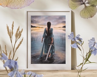 Lady of the Lake - Art Print - Fantasy Arthurian Legend Mythology Emotive Art by Brynn Elizabeth