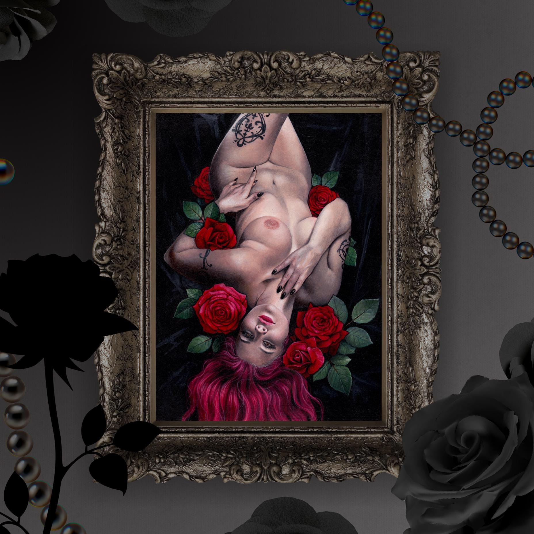 Desire - Art Print - Dark Fantasy Boudoir Pinup Gothic Art by Brynn Elizabeth