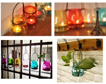 HOT Home deco Hanging glass container Plants container Candle holder Tea light holder Wedding Decoration Centerpieces Supplies
