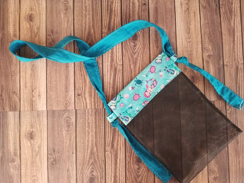 Shell Bag Vinyl Mesh Bag Sea Shell Bag Sand Free Tote Bag Sea Glass Collecting Tote Shell Collecting Bag Mini Beach Bag Seashell Bag