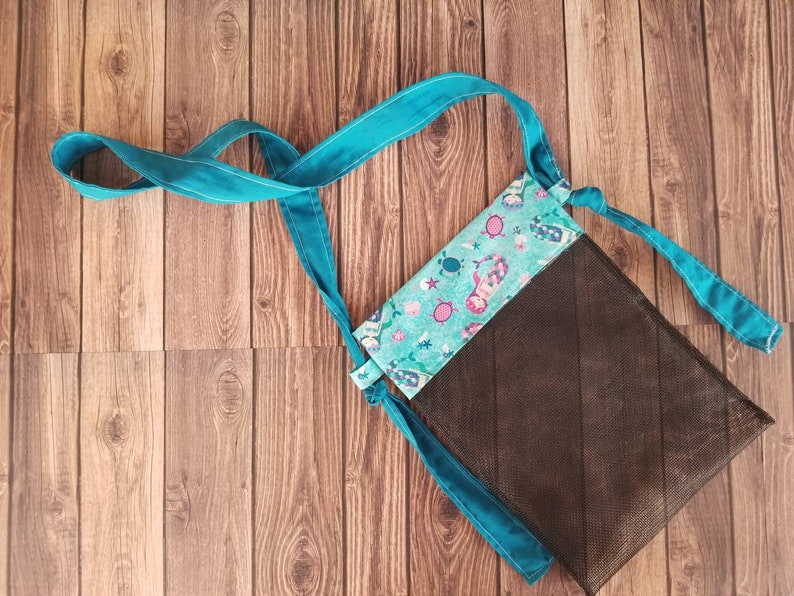 Shell Bag Vinyl Mesh Bag Sea Shell Bag Sand Free Tote Bag Sea Glass Collecting Tote Shell Collecting Bag Mini Beach Bag Seashell Bag