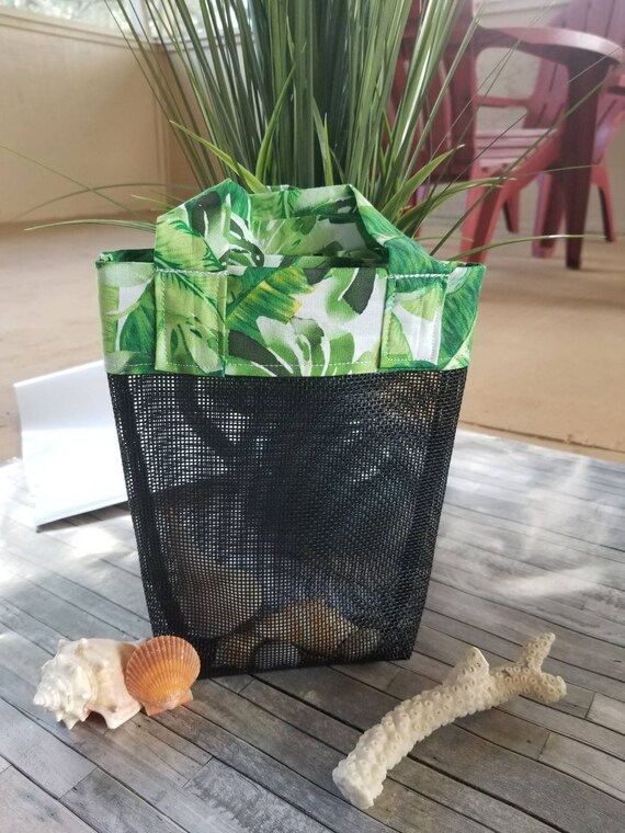 Shell Bag Vinyl Mesh Bag Sea Shell Bag Sand Free Tote Bag Sea Glass Collecting Tote Shell Collecting Bag Mini Beach Bag Seashell Bag