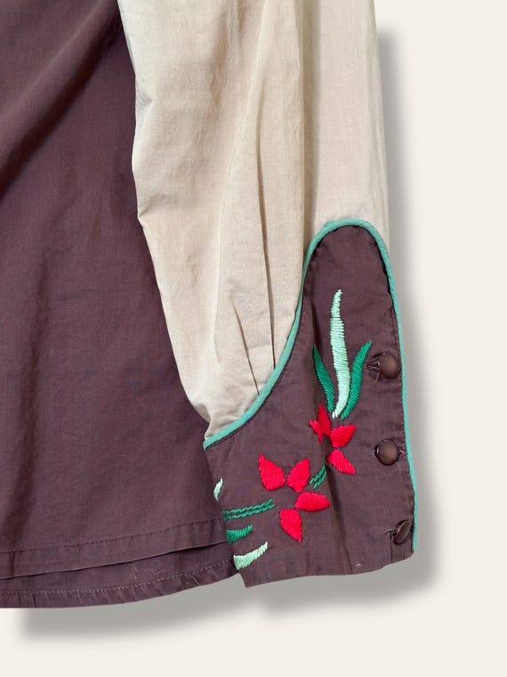 Vintage 1940’s Cactus Flower Embroidery Western Shirt View 4