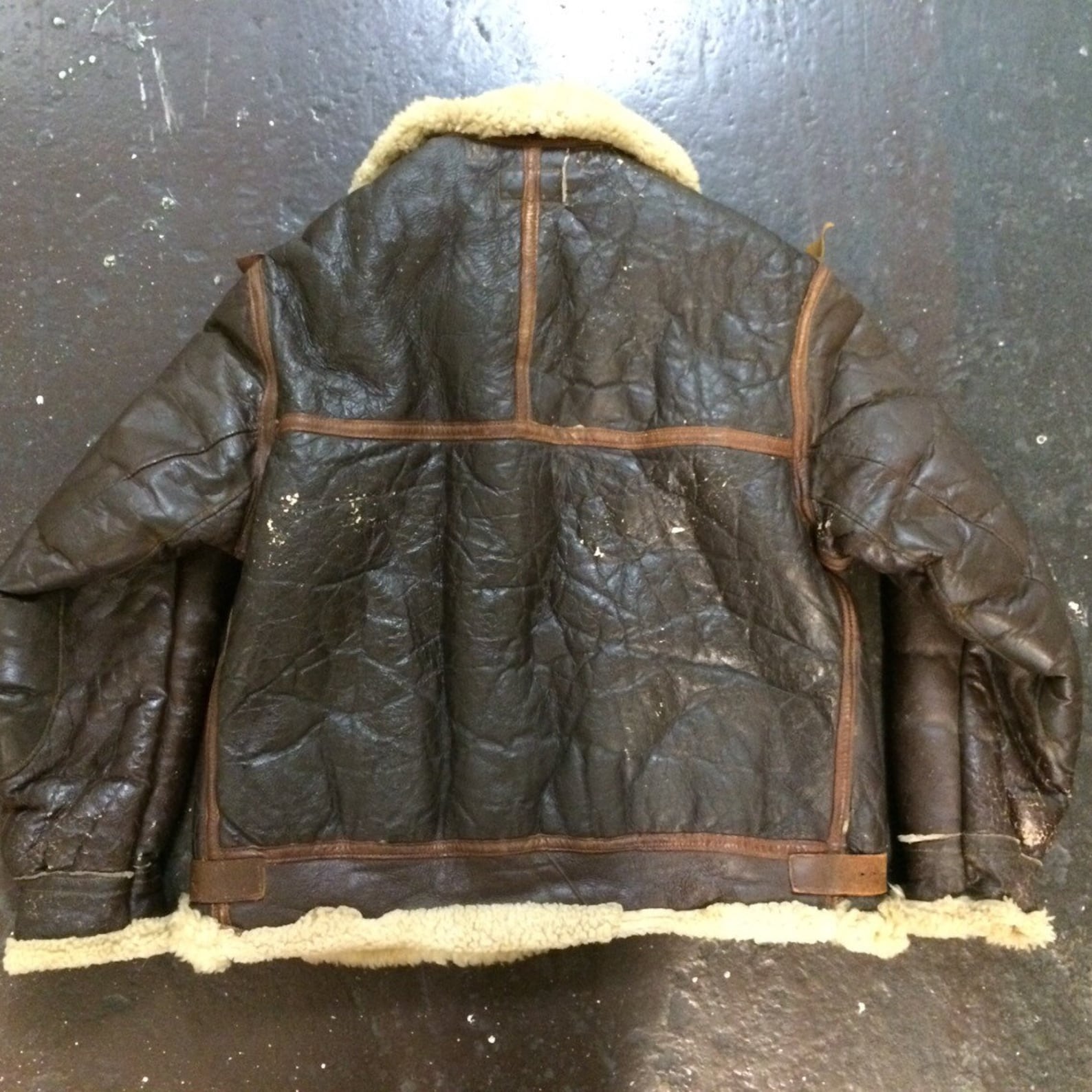 Original WWII B3 shearling leather bomber jacket rare size 46 Etsy
